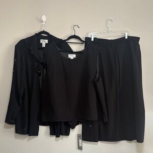 (3) Piece Tally Taylor  Black Women's Skirt Set